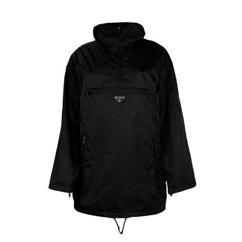 black prada nylon gabardine anorak jacket|Black Re.